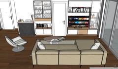 3D Living room design - living room area view